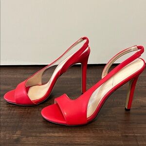 PrettyLittleThing Vibrant Red Slingback Heels